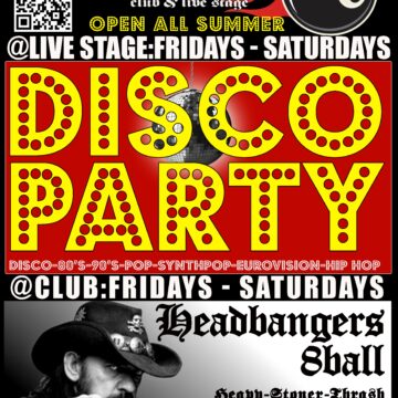 DISCO PARTY – HEADBANGERS 8BALL EVERY FRIDAY & SATURDAY